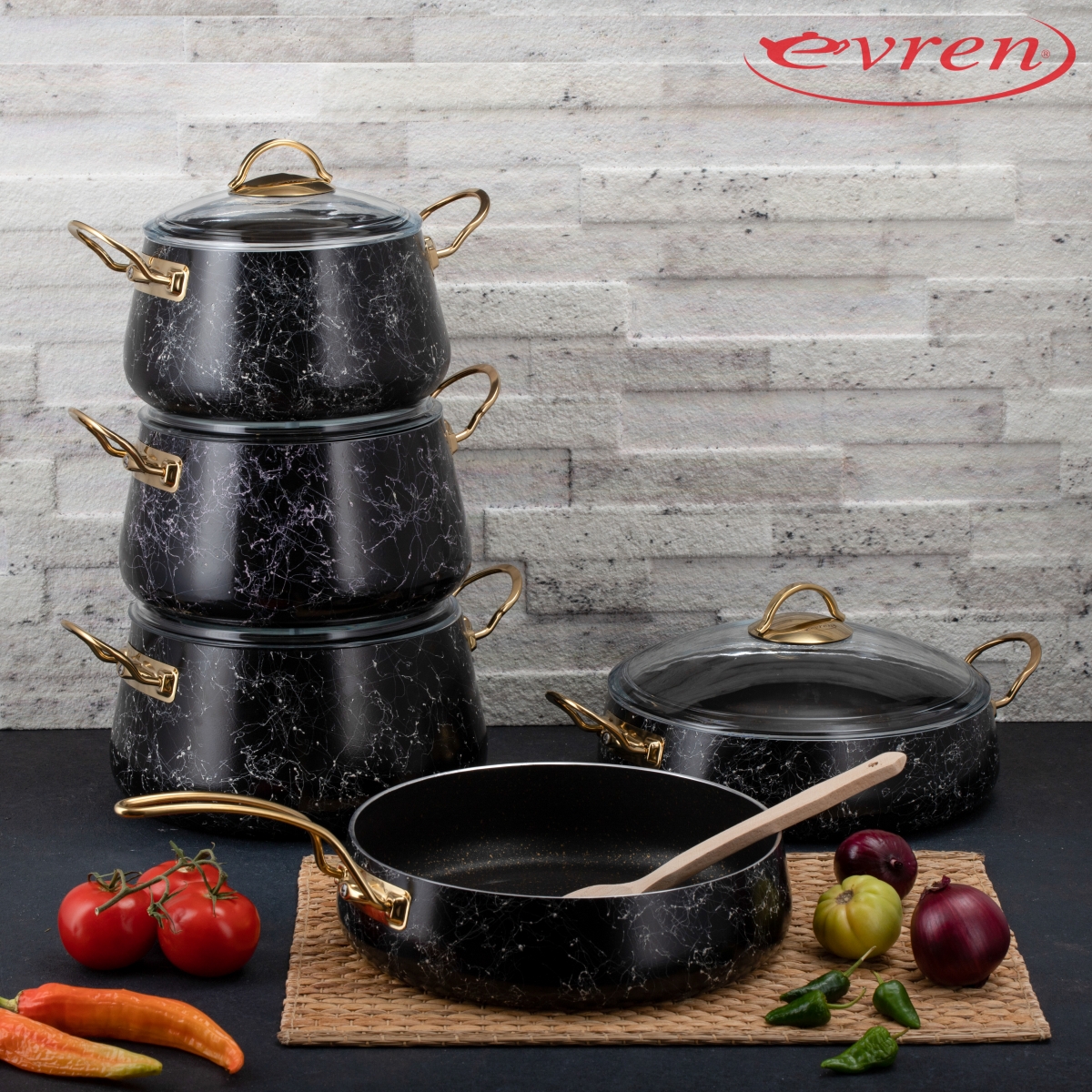 SİYAH SPIDER BAKRAÇ 9 PCS SET/BLACK BUCKET 9 PCS SET/НАБОР ИЗ 9  ПРЕДМЕТОВ