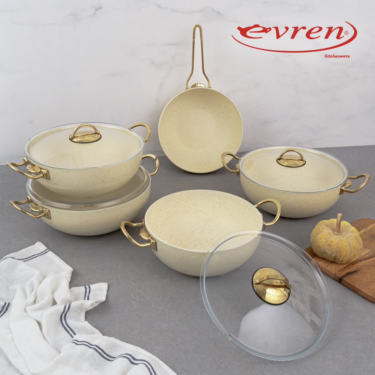 IVORY WOK 9 PARÇA SET/IVORY WOK 9 PCS SET