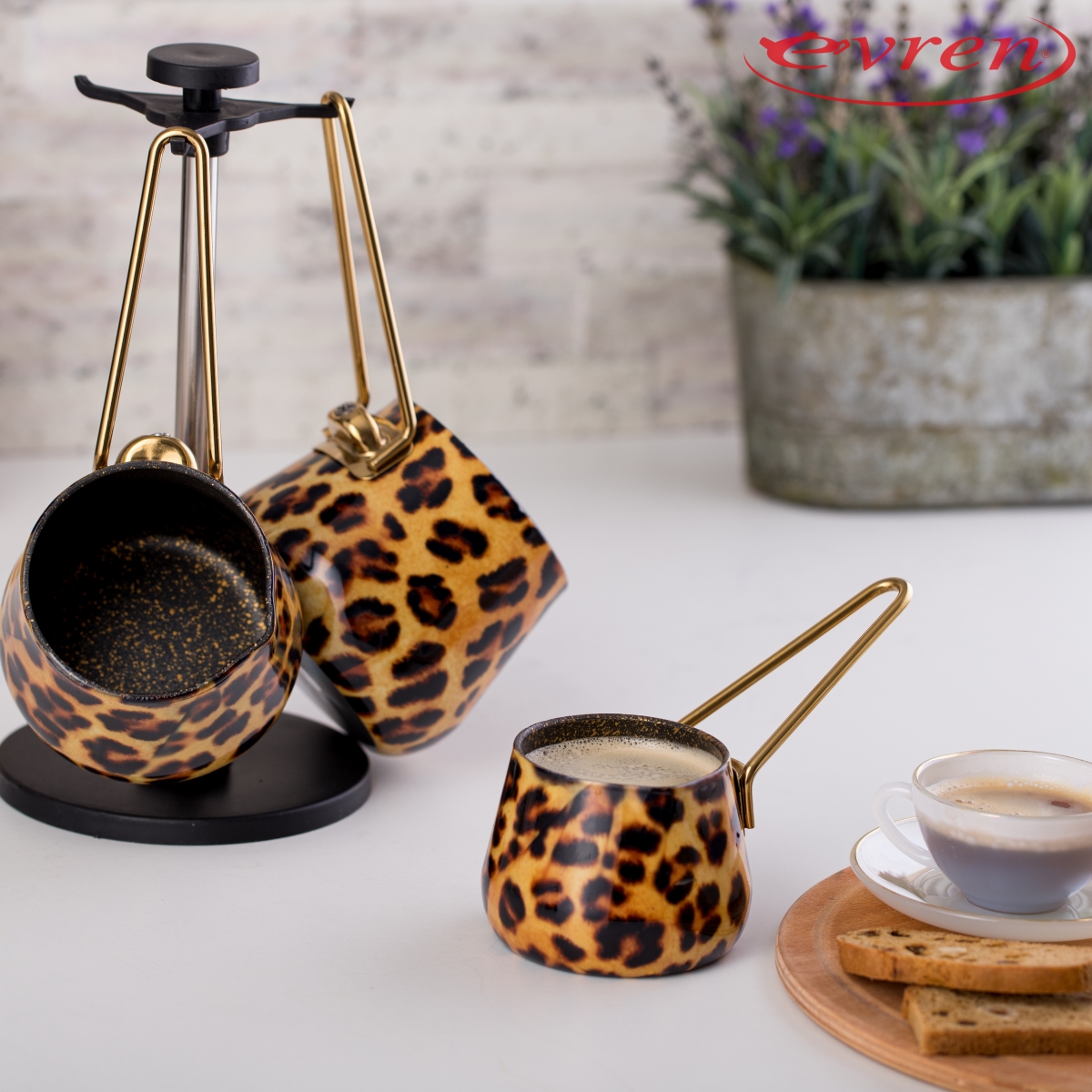 LEOPAR CEZVE SET/LEOPARD COFFEE POT SET