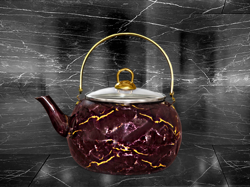 MOR MERMER KÜRE BİTKİ ÇAYDANLIĞI/PURPLE MARBLE SPHERE TEAPOT/ЧАЙНИК